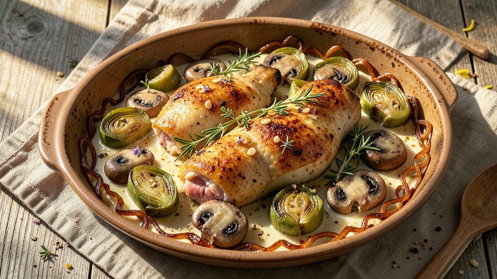 Baked Chicken Artichoke Mushroom Recipe: Savory Herb Crust Meets Melty Cheese