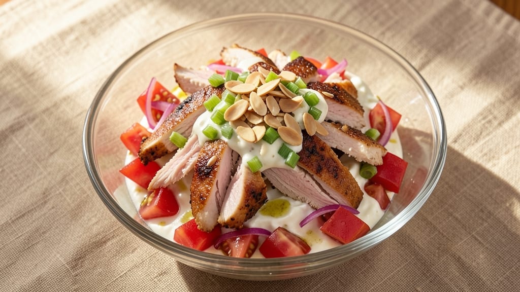 Ashley Mac's Chicken Salad Recipe: Celery-Packed Creaminess With Crunchy Almond Topping