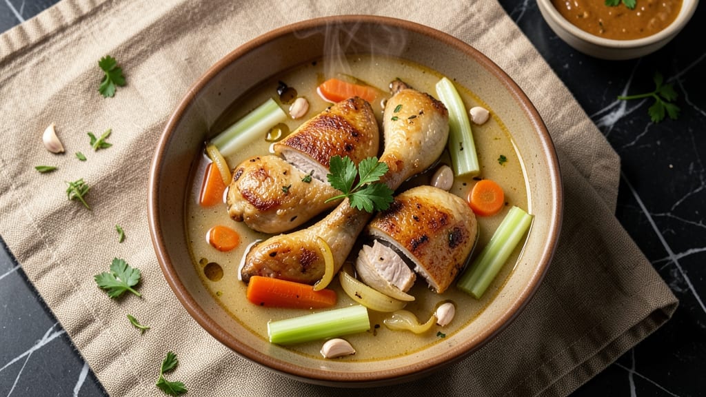 Air Fryer Chicken Soup Recipe: Crispy Herb Dumplings Float in Savory Broth