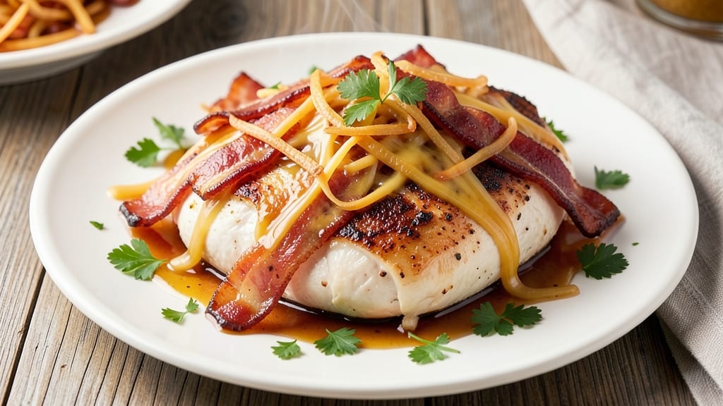 Baked Chicken With Bacon and Cheese Recipe: Crispy Top, Melty Cheese, Smoky Bacon Layers
