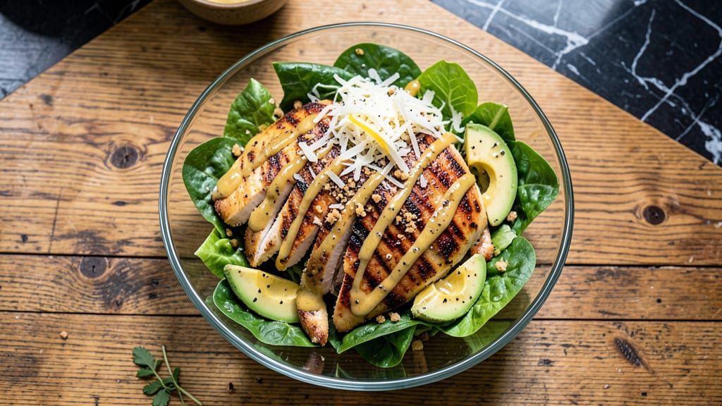 Avocado Chicken Caesar Salad Recipe: Crispy Parmesan Crunch Meets Creamy Avocado