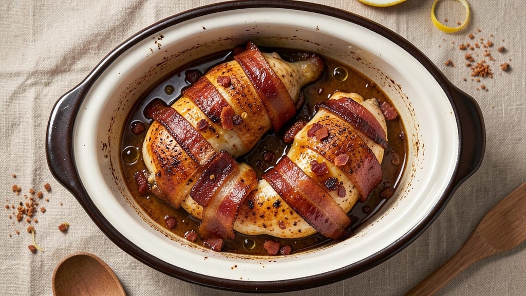 Bacon-Wrapped Chicken Slow Cooker Recipe: Smoky-Sweet Crisp Edges and Juicy Centers