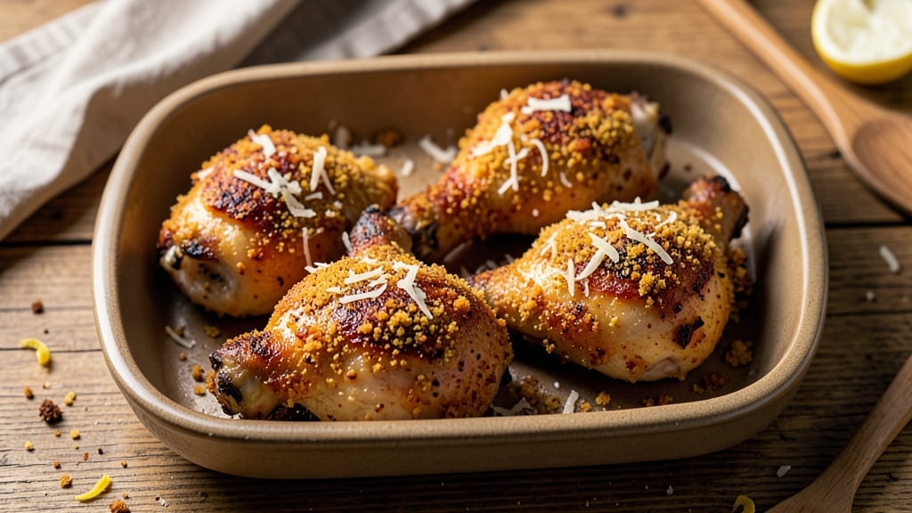 Baked Chicken Legs With Bread Crumbs Recipe: Crispy Parmesan-Crusted, Juicy Inside
