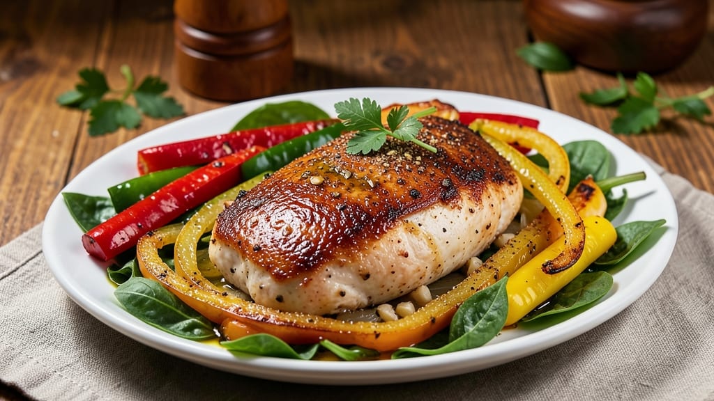 Baked Chicken Breast With Peppers and Onions Recipe: One-Pan Sheet Pan Harmony