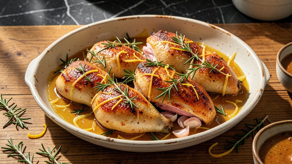 Baked Lemon Rosemary Chicken Recipe: Herbal Zest That Pairs Perfectly With Roasted Potatoes