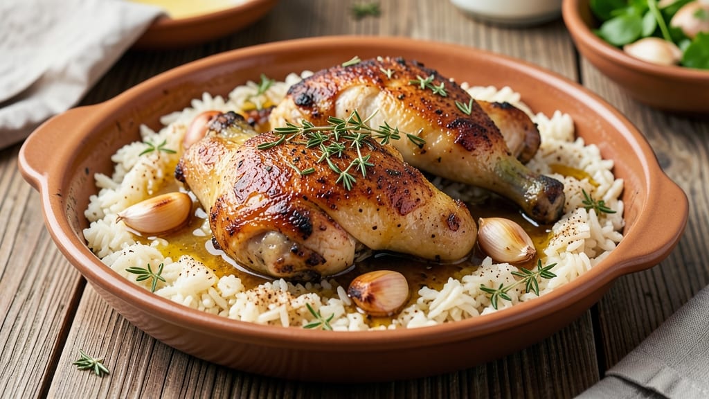 Baked Chicken Over Rice Recipe: One-Pan Golden Crisp With Savory Herbs