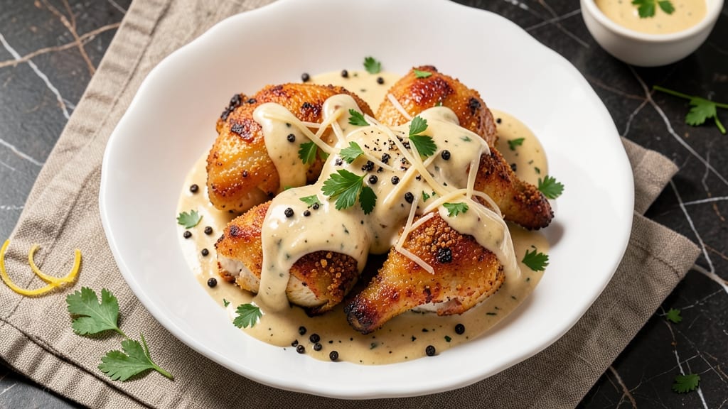 Baked Caesar Chicken With Creamy Parmesan Sauce Recipe: Crispy Parm Crust Meets Silky Garlic-Anchovy Sauce