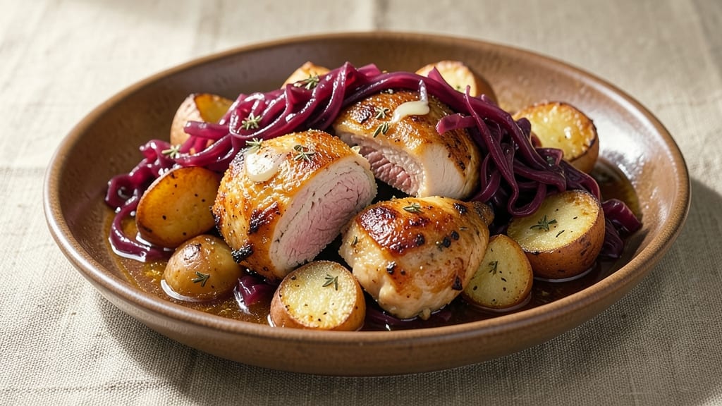 Chicken Sauerkraut Potatoes Recipe: German-Style One-Pan Heartiness