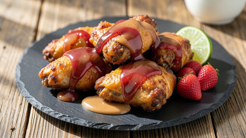 Peanut Butter and Jelly Chicken Wings Recipe: Sweet-Savory Glaze With Crunchy Celery Topping